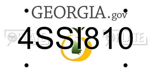 4SSI810 Georgia License Plate