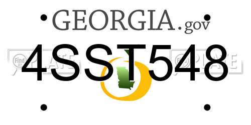 4SST548 Georgia License Plate