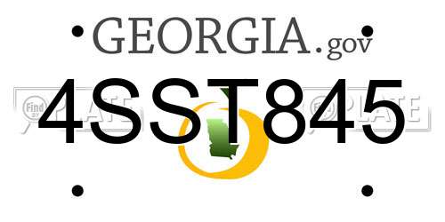4SST845 Georgia License Plate