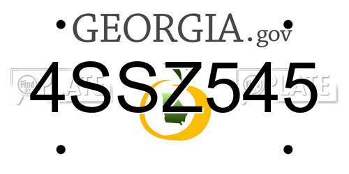 4SSZ545 Georgia License Plate