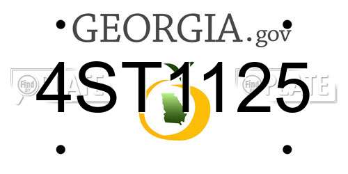 4ST1125 Georgia License Plate