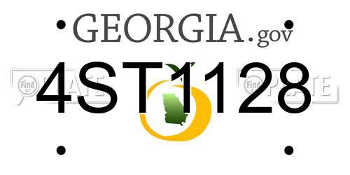 4ST1128 Georgia License Plate