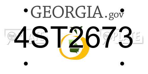 4ST2673 Georgia License Plate