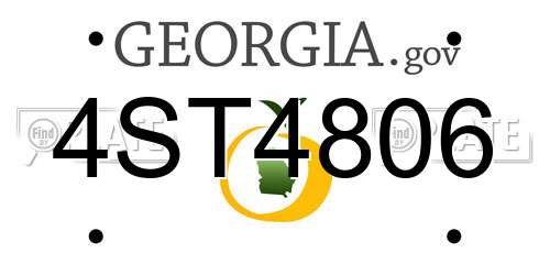 4ST4806 Georgia License Plate