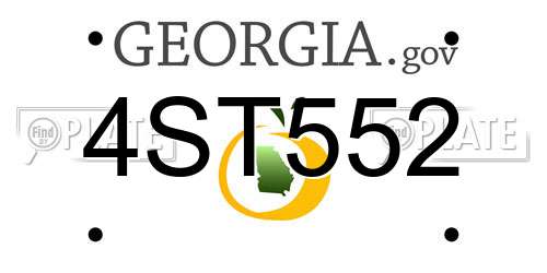4ST552 Georgia License Plate