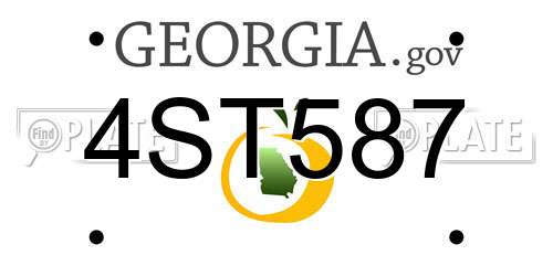 4ST587 Georgia License Plate
