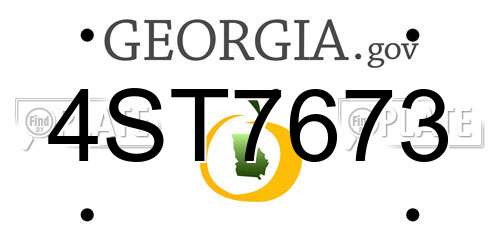 4ST7673 Georgia License Plate