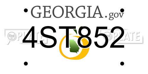 4ST852 Georgia License Plate