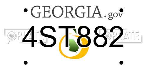 4ST882 Georgia License Plate