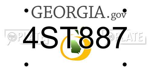 4ST887 Georgia License Plate