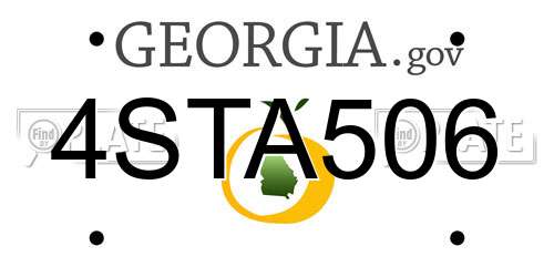 4STA506 Georgia License Plate