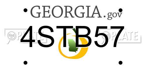 4STB57 Georgia License Plate