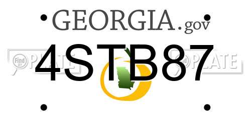 4STB87 Georgia License Plate