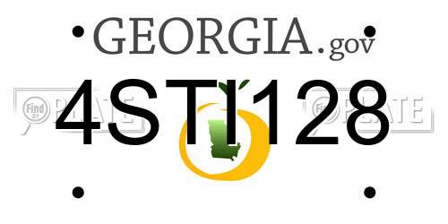 4STI128 Georgia License Plate