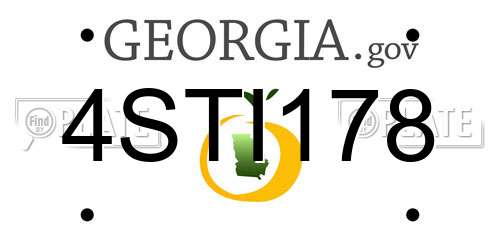 4STI178 Georgia License Plate