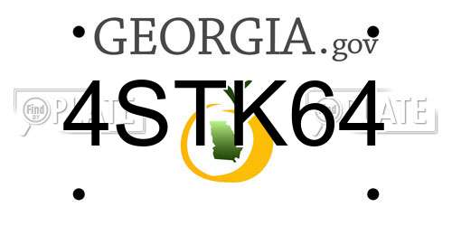 4STK64 Georgia License Plate