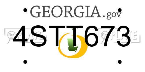 4STT673 Georgia License Plate