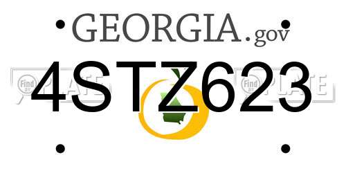 4STZ623 Georgia License Plate