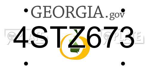 4STZ673 Georgia License Plate