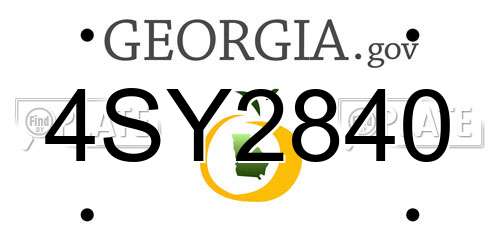 4SY2840 Georgia License Plate