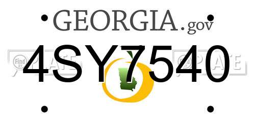 4SY7540 Georgia License Plate