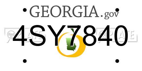 4SY7840 Georgia License Plate