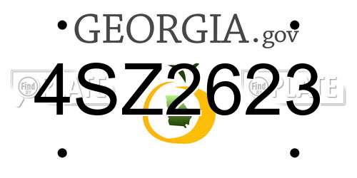 4SZ2623 Georgia License Plate