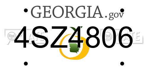 4SZ4806 Georgia License Plate