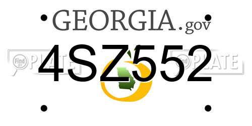 4SZ552 Georgia License Plate