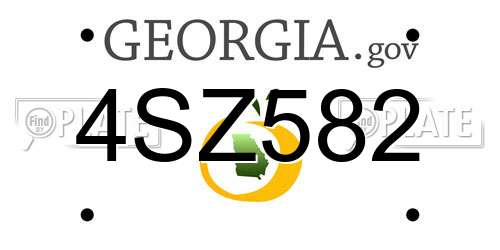 4SZ582 Georgia License Plate