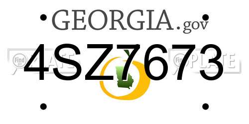 4SZ7673 Georgia License Plate