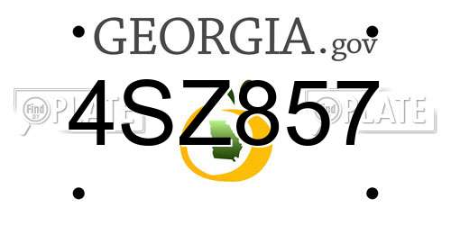 4SZ857 Georgia License Plate