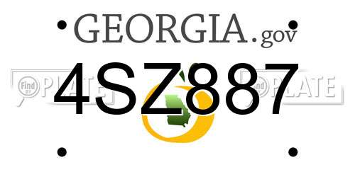 4SZ887 Georgia License Plate