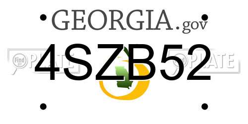 4SZB52 Georgia License Plate
