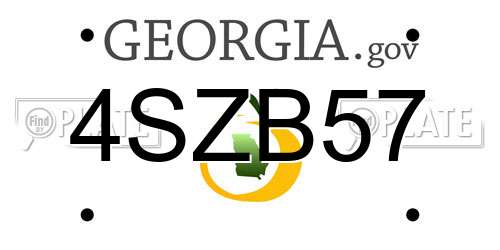 4SZB57 Georgia License Plate