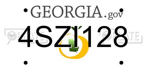4SZI128 Georgia License Plate