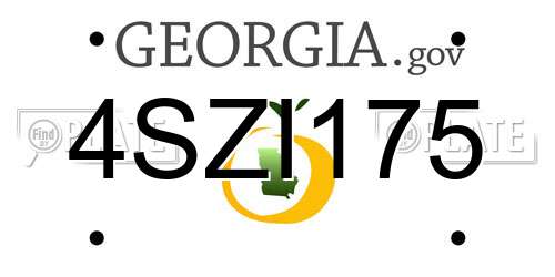 4SZI175 Georgia License Plate