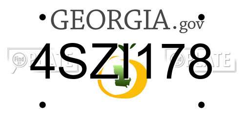 4SZI178 Georgia License Plate