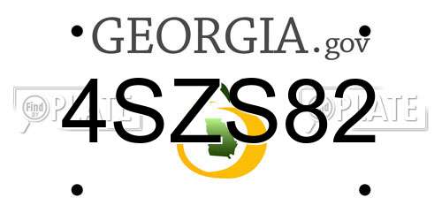 4SZS82 Georgia License Plate