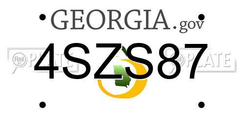 4SZS87 Georgia License Plate