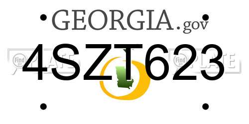 4SZT623 Georgia License Plate