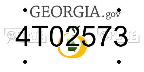 4T02573 Georgia License Plate