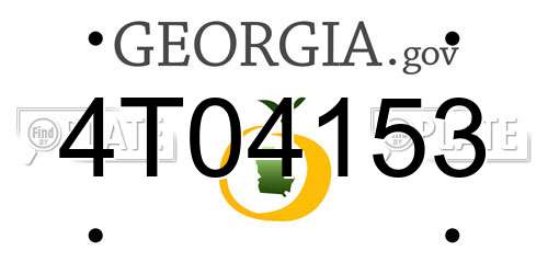 4T04153 Georgia License Plate