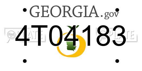4T04183 Georgia License Plate