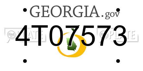 4T07573 Georgia License Plate