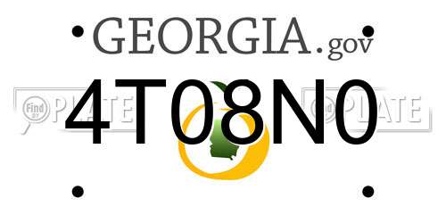 4T08N0 Georgia License Plate