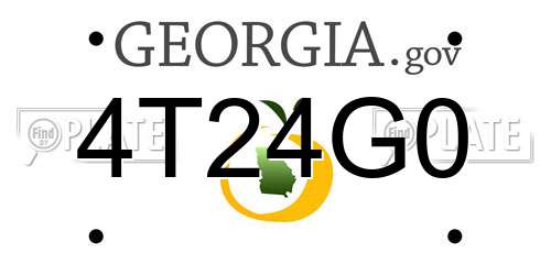 4T24G0 Georgia License Plate