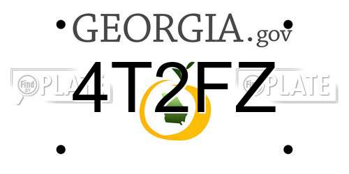 4T2FZ Georgia License Plate