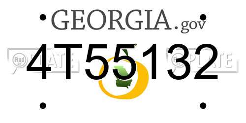 4T55132 Georgia License Plate