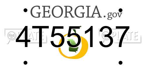 4T55137 Georgia License Plate
